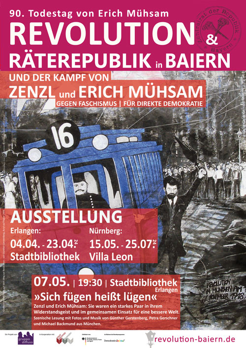 Plakat zur Ausstellung und Veranstaltung Revolution und Räterepublik in Bayern